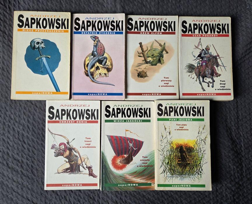 Premierowy druk Wiedźmin 1-7 Andrzej Sapkowski