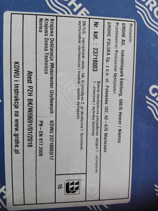 nowa GROHE  L, bateria umywalk. fv+gwarancja 5lat