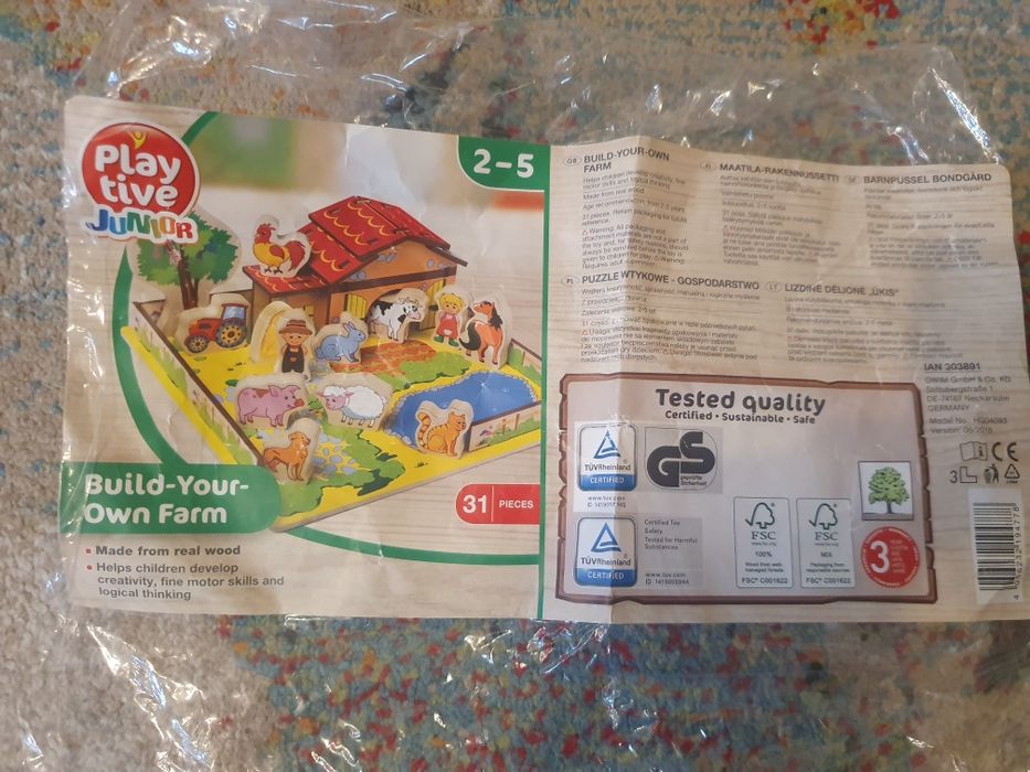 Drewniane puzzle farma