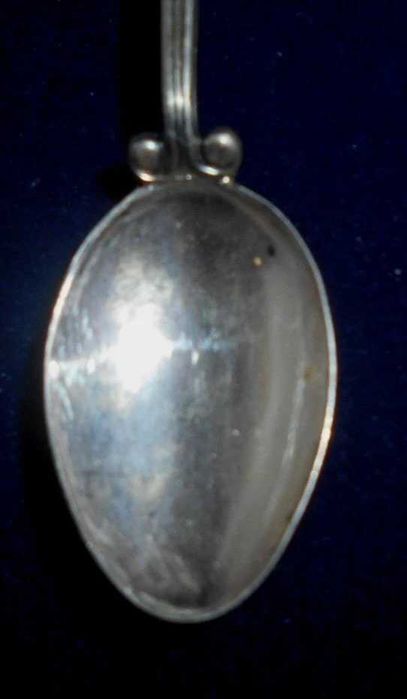 Colher antiga em prata de lei com esmalte azul Badgastein