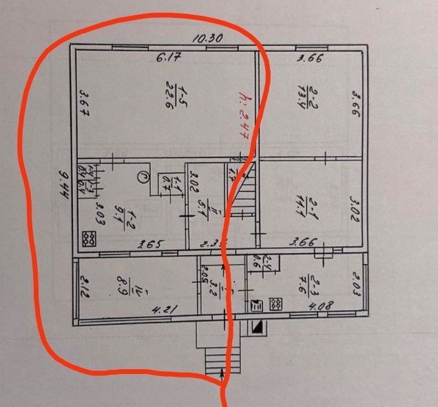 Продаж половини двоповерхового будинку. Р-н Добровільної