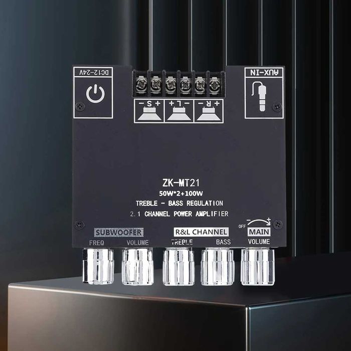 Усилитель мощности звука 2.1 канала 200 Вт сабвуфер (аудіо підсилювач)