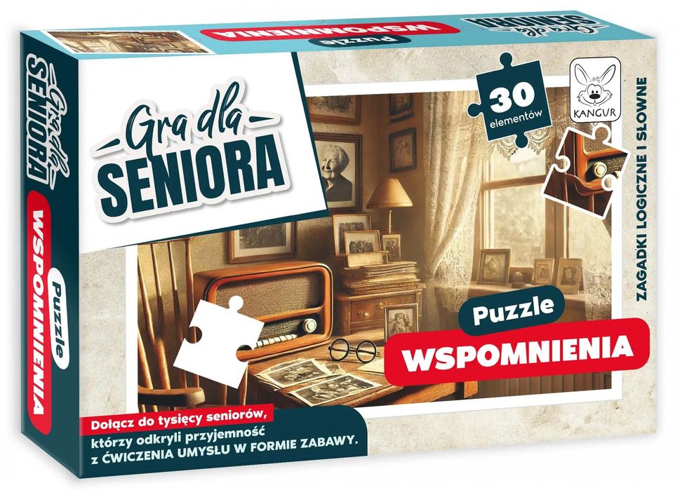 Puzzle 30 elementów. Gra dla seniora. Wspomnienia. Kangur