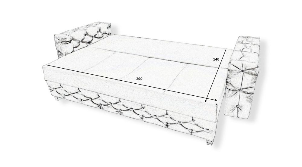Komplet Sofa rozkładana Fotel GLAMOUR –MILTON– Kanapa 3os + 2os