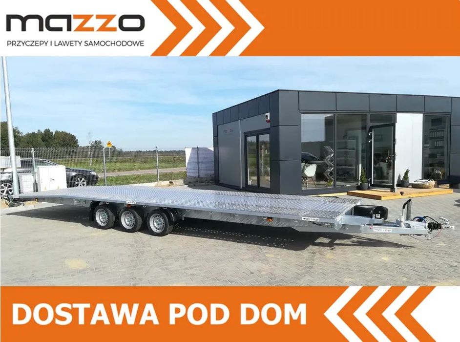 Niewiadów Laweta na 2 auta 850x210cm DMC3500kg pod busy 8,5 m wypełnienie aluminiowe RAZ ŁAMANA  DMC 3,5t pod busy 8,5 m AMORTYZATORY Najazdy Koło zapasowe Amory, VDI