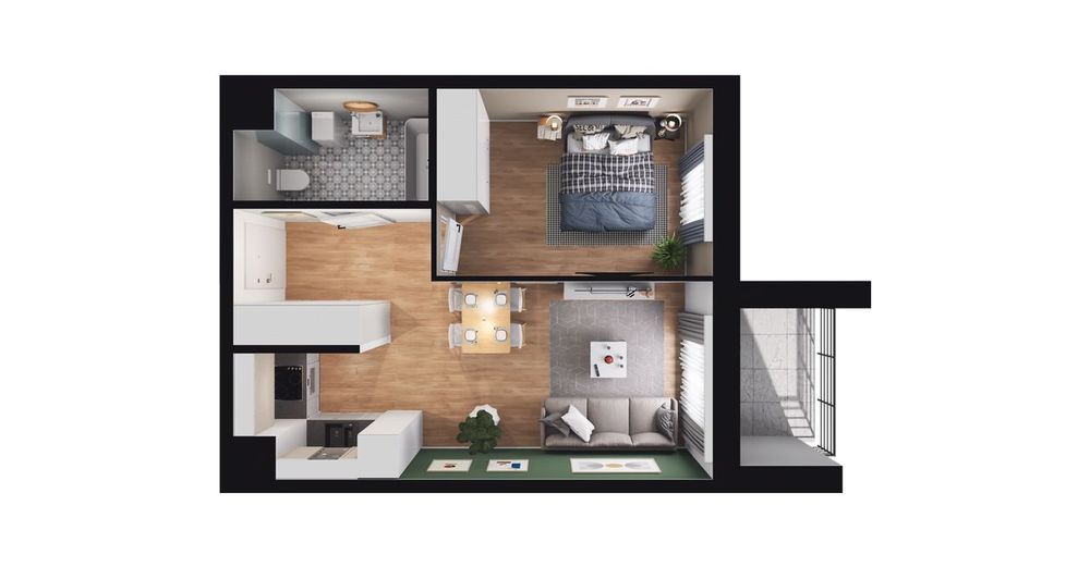 2-pokojowe mieszkanie 36 m² + balkon Bez Prowizji - Widok 3