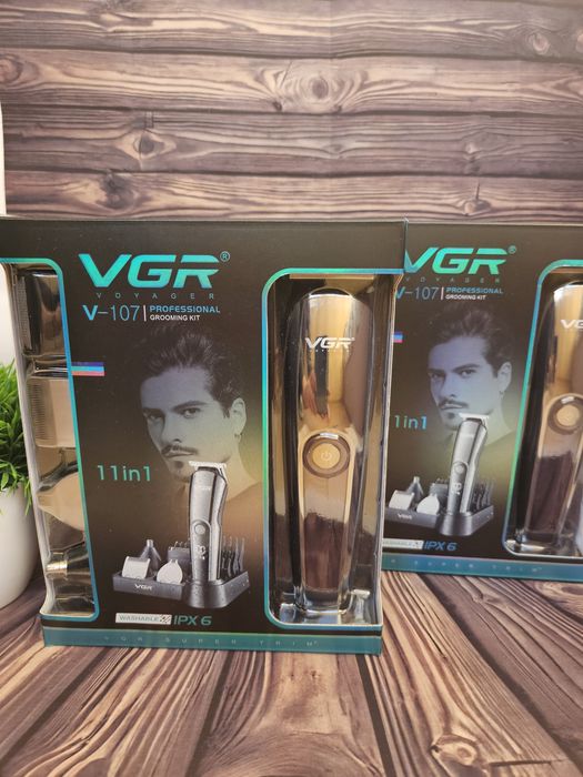 Набір Vgr 107 тример машинка стрижки волосся нос вуха насадки трімер