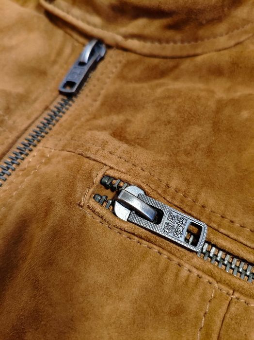 Superdry куртка S / M 46 шкіряна замшева руда рижа байкерська чоловіча
