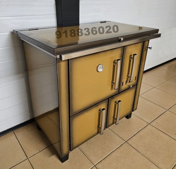 Fogão Lenha Castanho Novos Forno Inox - Fabrico Nacional