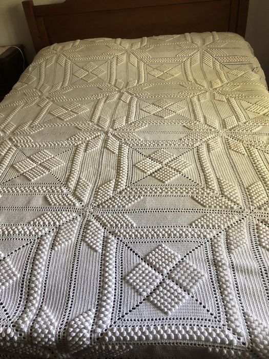 Colcha cama casal em crochet