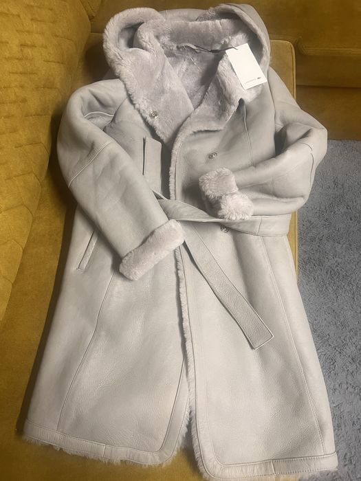 Kożuszek skórzany, szary Lacoste