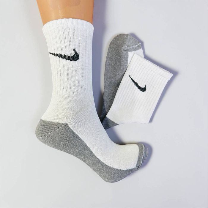 Шкарпетки NIKE білі з сірою ступнею. Носки НАЙК. Білі, чорні шкарпетки NIKE.