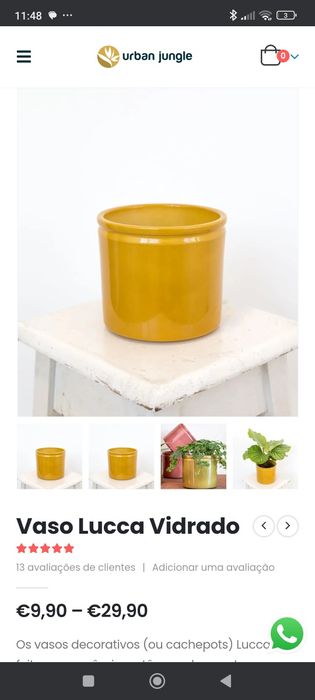 Vaso de Cerâmica Vidrado Lucca