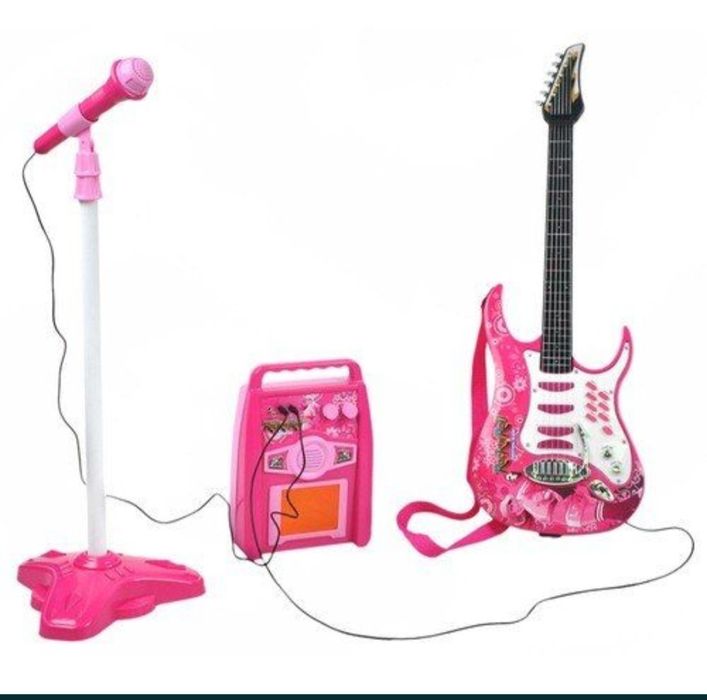 Gitara, mikrofon - zestaw