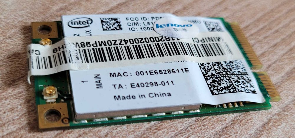 Karta WiFi - Intel WiFi Link 5100 (model: INT-512ANMMW / 512AN_MMW)