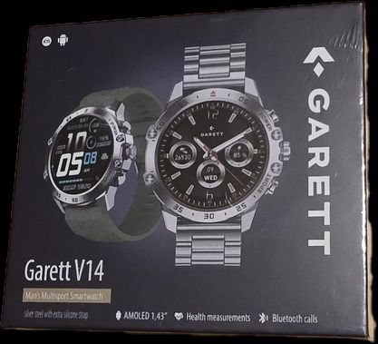 Smartwatch Garett V14 Silver Steel – NOWY, fabrycznie zapakowany