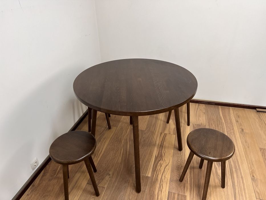 Стіл розсувний Круглий обідній дубовий стол Сучасні меблі з масиву дуб