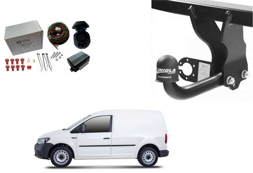 HAK HOLOWNICZY Volkswagen VW Caddy III 2004 do 2020 Wiązka Moduł 13P