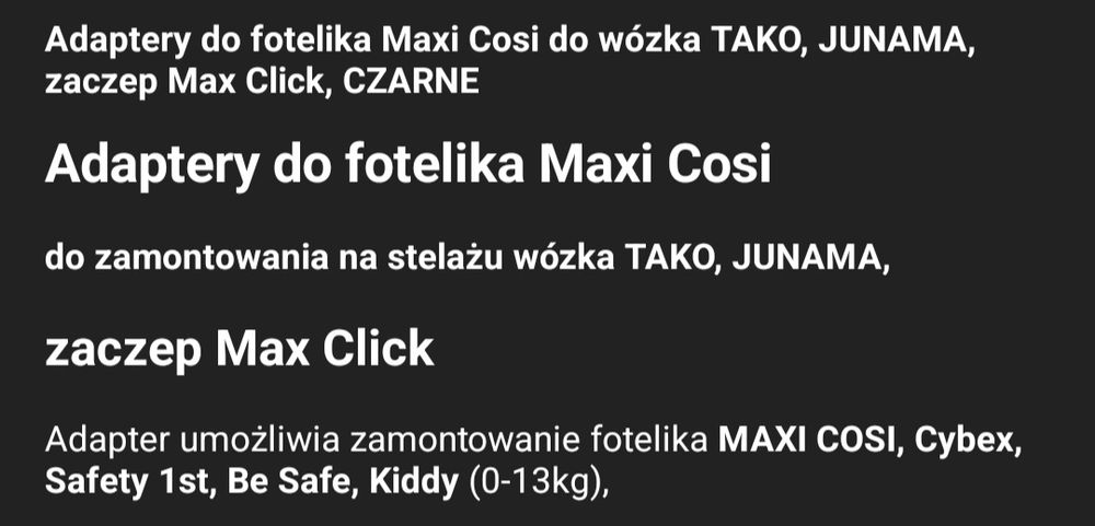 Adaptery do fotelika Cybex
