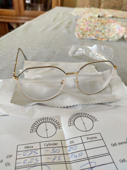 Nowe okulary korekcyjne damskie do dali, nastolatka OP-2,75; OL-2,25