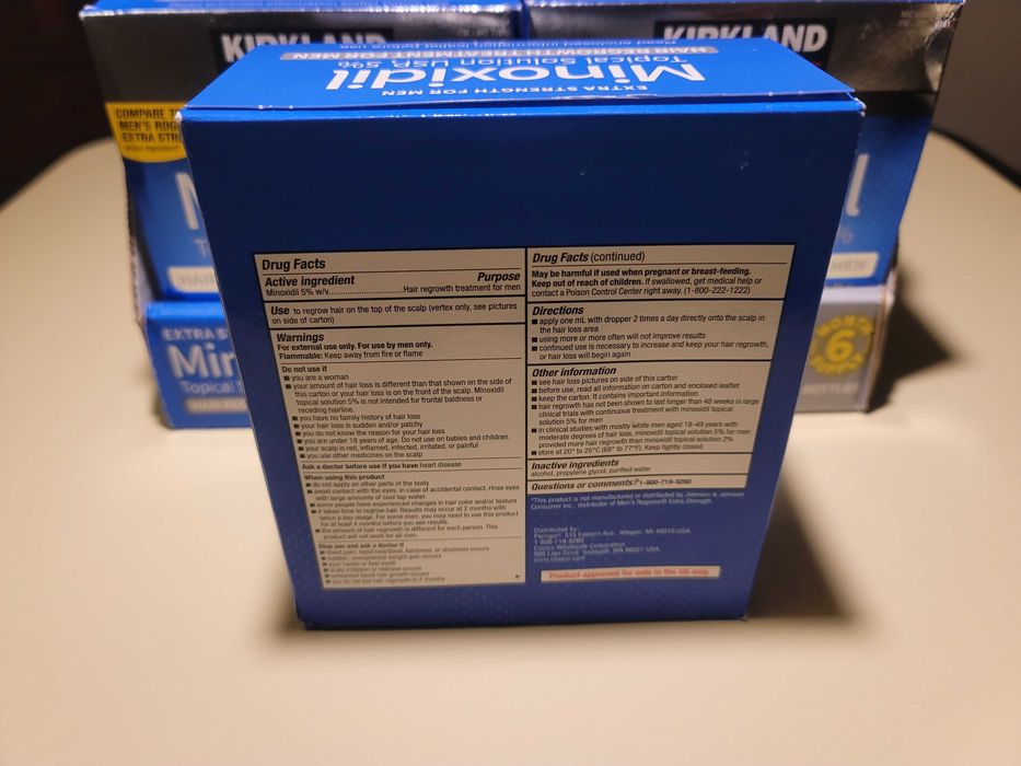 KIRKLAND MINOXIDIL 6 MESES 5% Líquido tópico crescimento cabelo