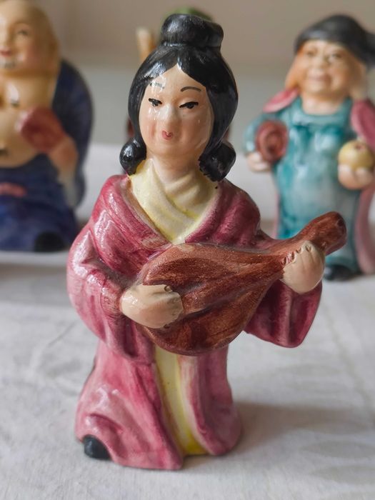 5 Figuras Orientais em Cerâmica Magrou