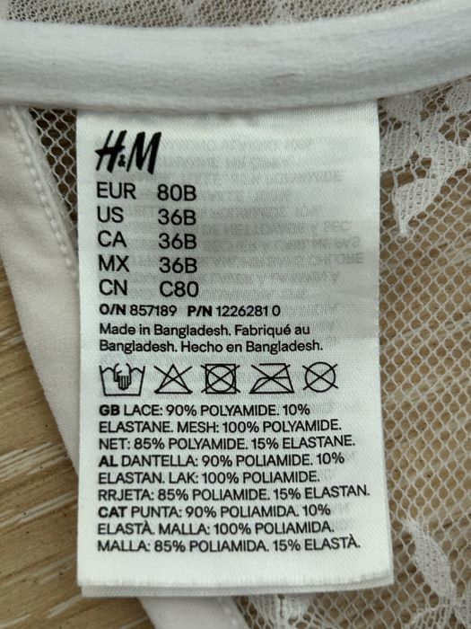 Nieusztywniany koronkowy biustonosz na fiszbinach H&M