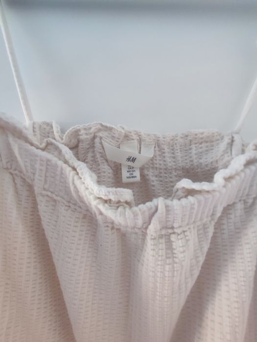 Vestido alças creme/bege H&M