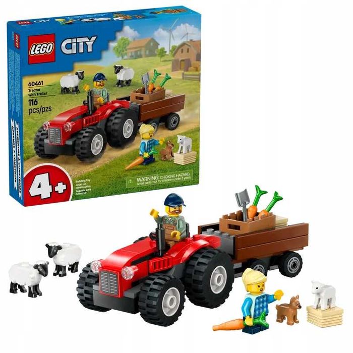 Lego City 60461 Czerwony Traktor Z Przyczepą i Owcą Farma Wieś *NOWE*