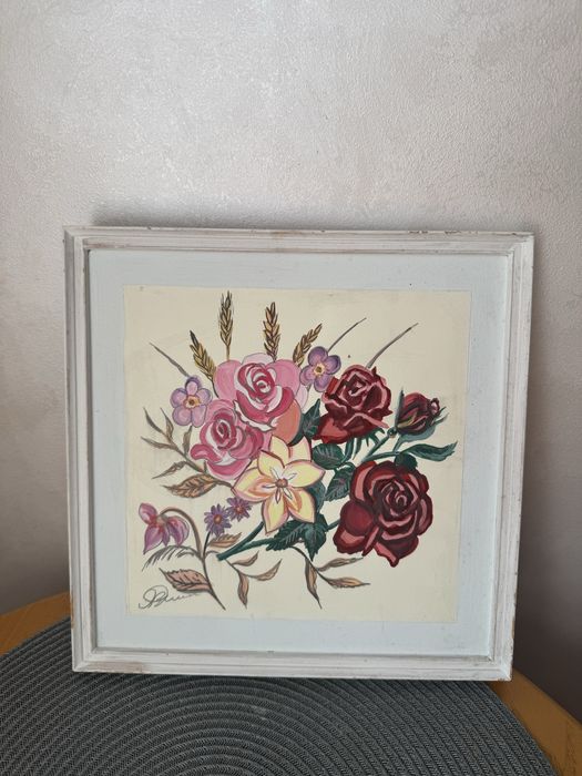 Картина квіти ручна робота, ручний розпис картина квіти