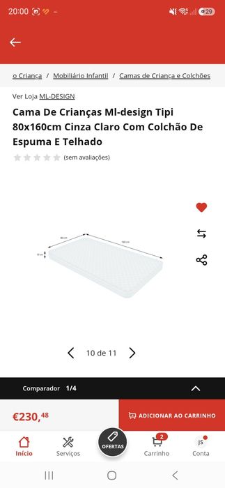 Cama De Crianças Ml-design Tipi 80x160cm