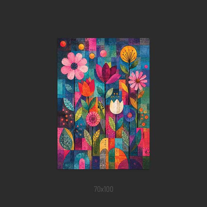 Obraz / Plakat - 70x100 - druk na płótnie / canvas (grafika kwiaty 2)