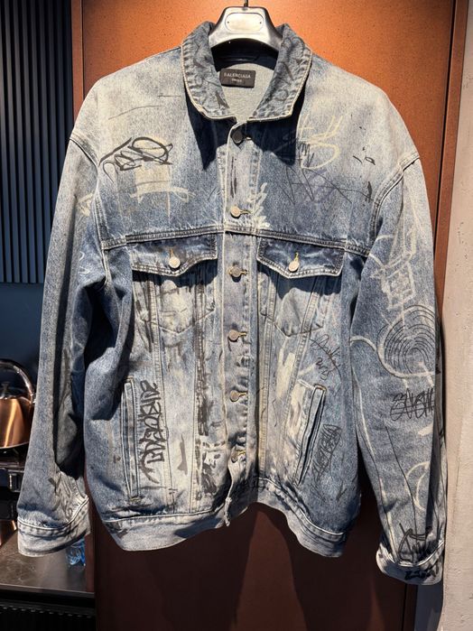 BALENCIAGA Graffiti Denim Jacket
