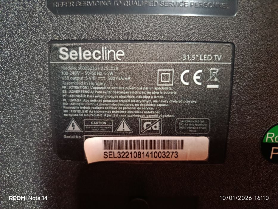 Tv SELECLINE  de 31,5 polegadas com avaria