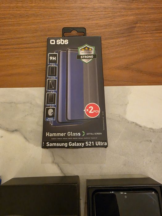 Samsung S21 Ultra + Leather Cover e outros acessórios-perfeito estado