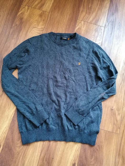 Szary sweter Farah M bawełniany wełniany Basic classy