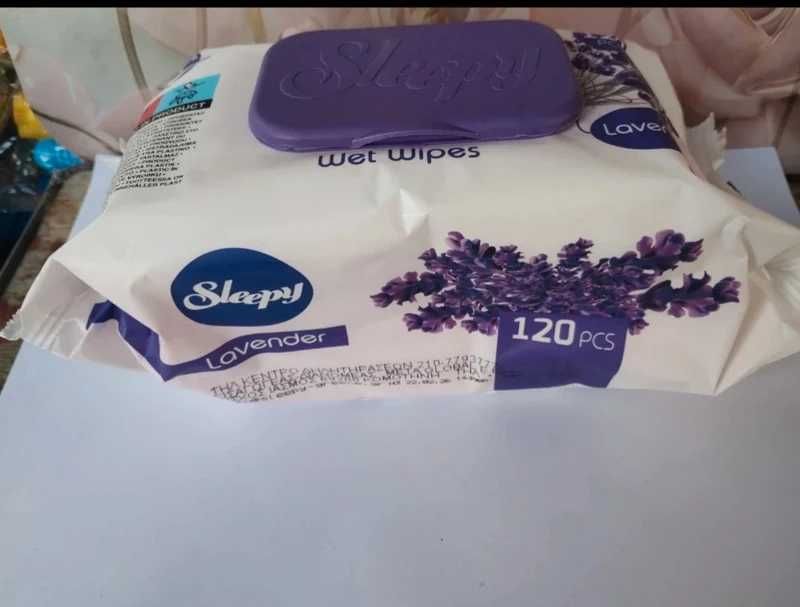 Chusteczki nawilżające nawilżane sleppy wet wipes lawenda 120szt