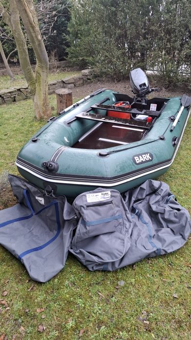 Ponton Bark BT-330SD z kilem + silnik Mariner 8 sprawny komplet.