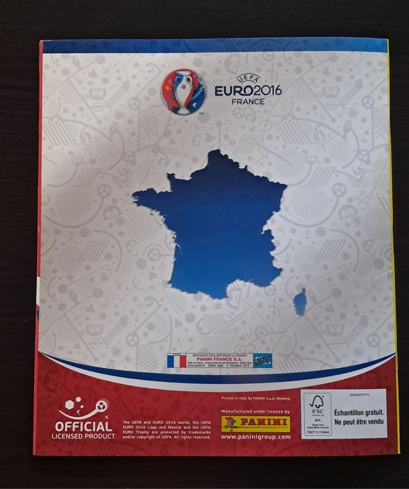 Caderneta cromos futebol Euro 2016 da Panini
