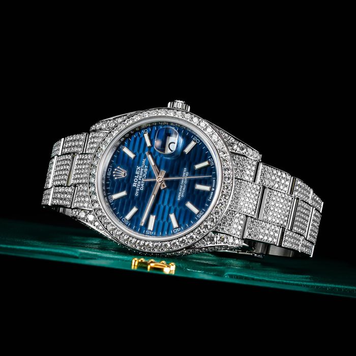 Rolex Datejust 41 FULL ICED Blue Fluted motif