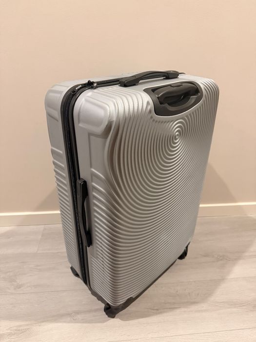Mala de Viagem Rígida DUKAP Cinzenta / Prateada – 4 Rodas Giratórias 360°