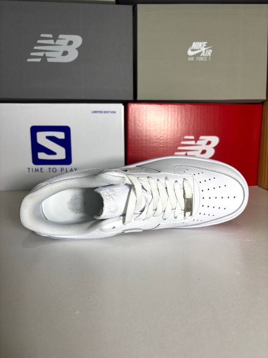 Кросівки Nike Air Force 1 білі  р.36-46, шкіра, унісекс,  В'єтнам,  люкс