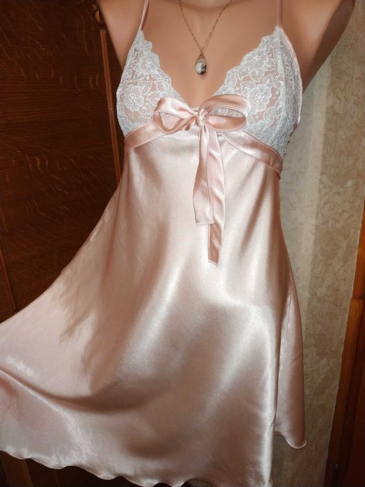Эротический женский пеньюар нежно розового,персикового цвета 38 р
