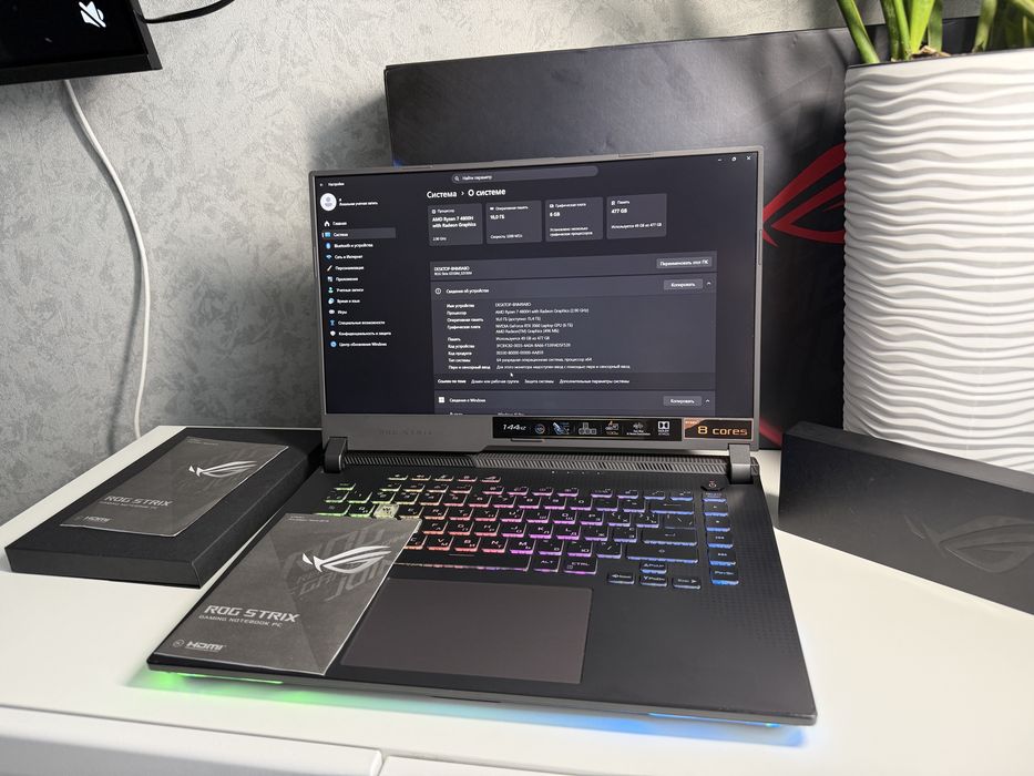 Asus Rog Strix/RTX3060-6GB/Ryzen-7/16GB/144Hz/Ноутбук