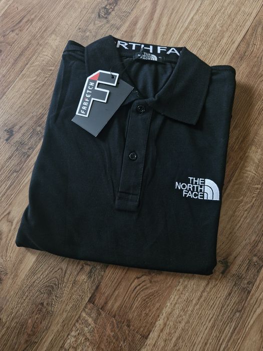 Koszulka męska czarna polówka bawełna kołnierzyk guziki  tnf xl L elegancka lato