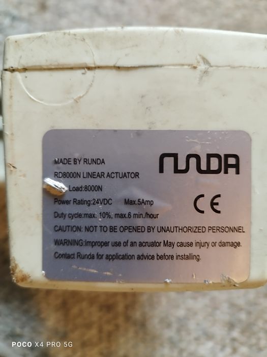 Siłownik Liniowy RUNDA RD8000N | 24V | 8000N
