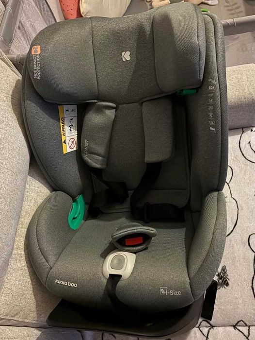Cadeira Auto Kikkaboo i-Twist Cinza Claro