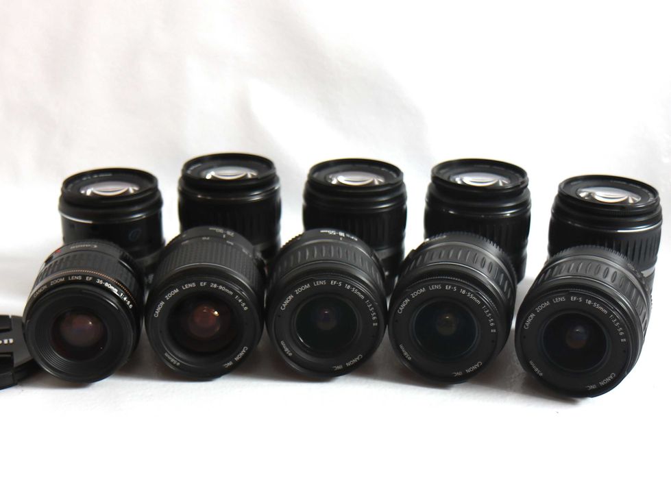 Lentes Canon 18-55mm e 28-90mm objetivas com Err01