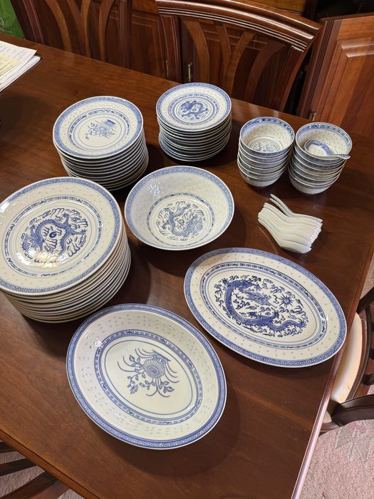 Serviço de jantar porcelana chinesa bago arroz