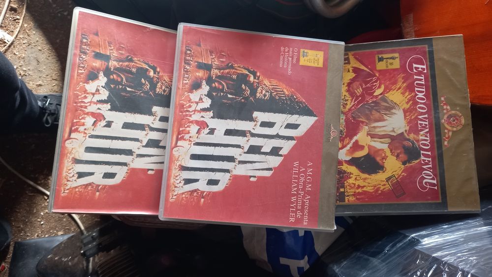 4 Edições Filmes VHS Colecionador - Ben Hur x2 / E tudo o vento Levou / Once upon a Time In America